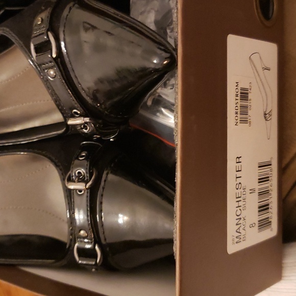 Linnea Paolo Manchester black suede pump size 8 M almost new, buckle detail - Picture 9 of 9